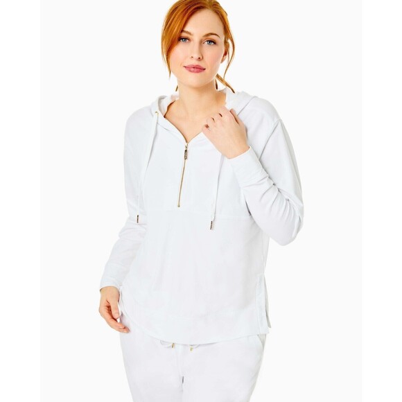 Lilly Pulitzer Lora Sweatshirt Hoodie Top Resort White Oversized S NWD 278838 - Picture 4 of 14